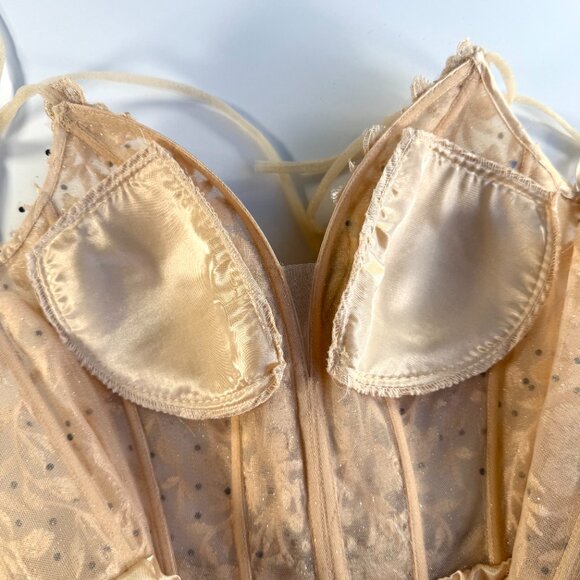 Cinderella Devine Champagne Color Short Dress Deep V Neckline Size XS - Picture 4 of 5